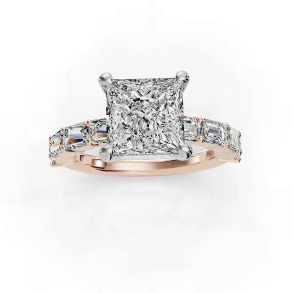 18K Rose Gold Princess Engagement Ring Setting Image 4 SVS Fine Jewelry Oceanside, NY