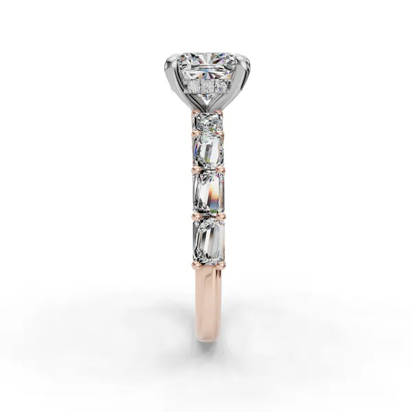 18K Rose Gold Cushion Engagement Ring Setting Image 3 SVS Fine Jewelry Oceanside, NY
