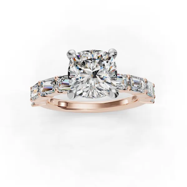 18K Rose Gold Cushion Engagement Ring Setting Image 4 SVS Fine Jewelry Oceanside, NY