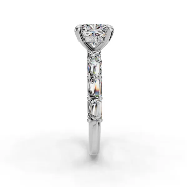 18K White Gold Cushion Engagement Ring Setting Image 3 SVS Fine Jewelry Oceanside, NY
