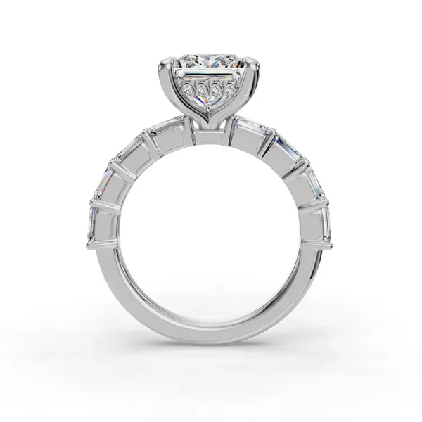 18K White Gold Princess Engagement Ring Setting Image 2 SVS Fine Jewelry Oceanside, NY