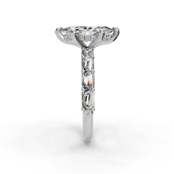 18K White Gold Marquise Engagement Ring Setting Image 3 SVS Fine Jewelry Oceanside, NY