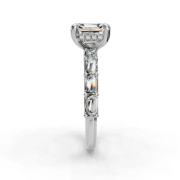 18K White Gold Asscher Engagement Ring Setting Image 3 SVS Fine Jewelry Oceanside, NY
