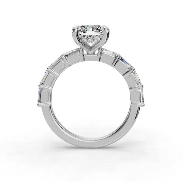 18K White Gold Radiant Engagement Ring Setting Image 2 SVS Fine Jewelry Oceanside, NY