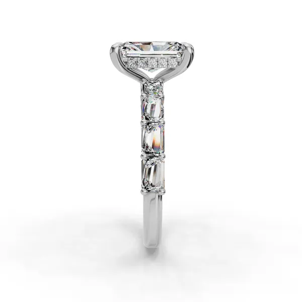 18K White Gold Radiant Engagement Ring Setting Image 3 SVS Fine Jewelry Oceanside, NY