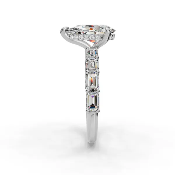 18K White Gold Pear Engagement Ring Setting Image 3 SVS Fine Jewelry Oceanside, NY