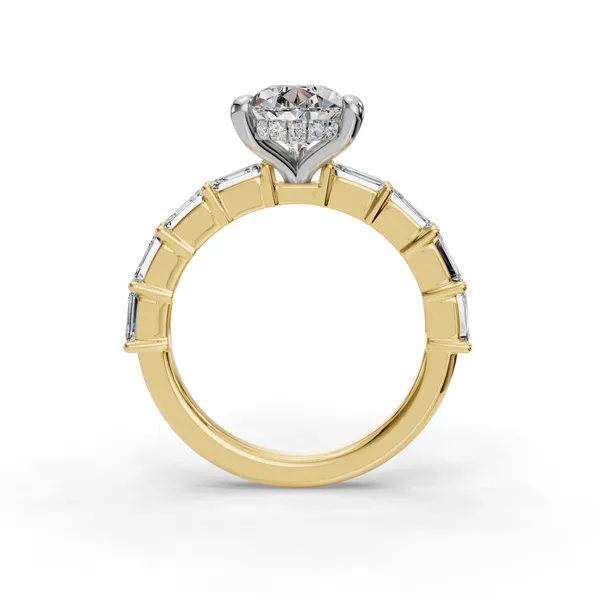 18K Yellow Gold Pear Engagement Ring Setting Image 2 SVS Fine Jewelry Oceanside, NY