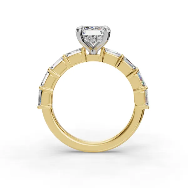 18K Yellow Gold Emerald Engagement Ring Setting Image 2 SVS Fine Jewelry Oceanside, NY