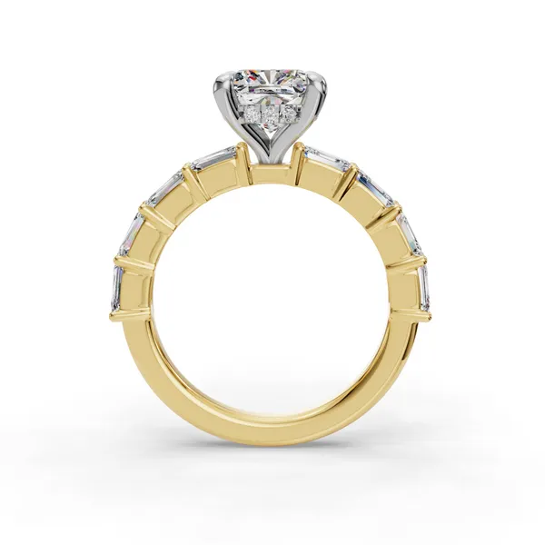 18K Yellow Gold Cushion Engagement Ring Setting Image 2 SVS Fine Jewelry Oceanside, NY