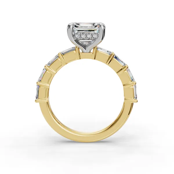 18K Yellow Gold Asscher Engagement Ring Setting Image 2 SVS Fine Jewelry Oceanside, NY