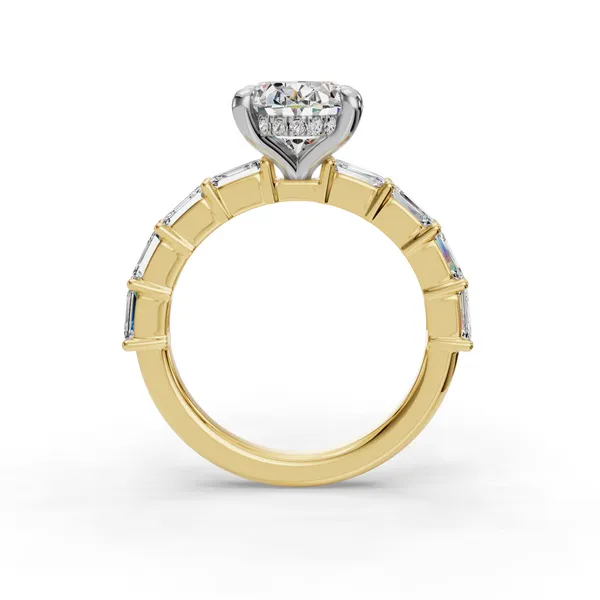 18K Yellow Gold Oval Engagement Ring Setting Image 2 SVS Fine Jewelry Oceanside, NY