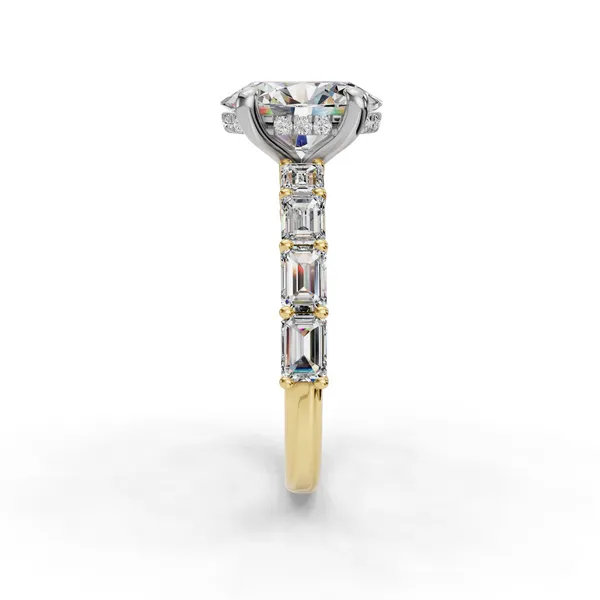 18K Yellow Gold Oval Engagement Ring Setting Image 3 SVS Fine Jewelry Oceanside, NY