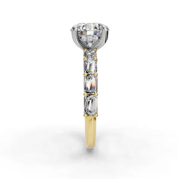 18K Yellow Gold Round Engagement Ring Setting Image 3 SVS Fine Jewelry Oceanside, NY