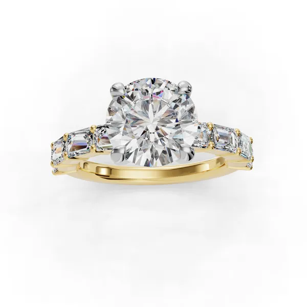 18K Yellow Gold Round Engagement Ring Setting Image 4 SVS Fine Jewelry Oceanside, NY