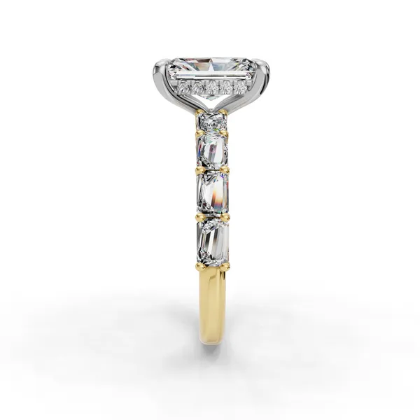 18K Yellow Gold Radiant Engagement Ring Setting Image 3 SVS Fine Jewelry Oceanside, NY