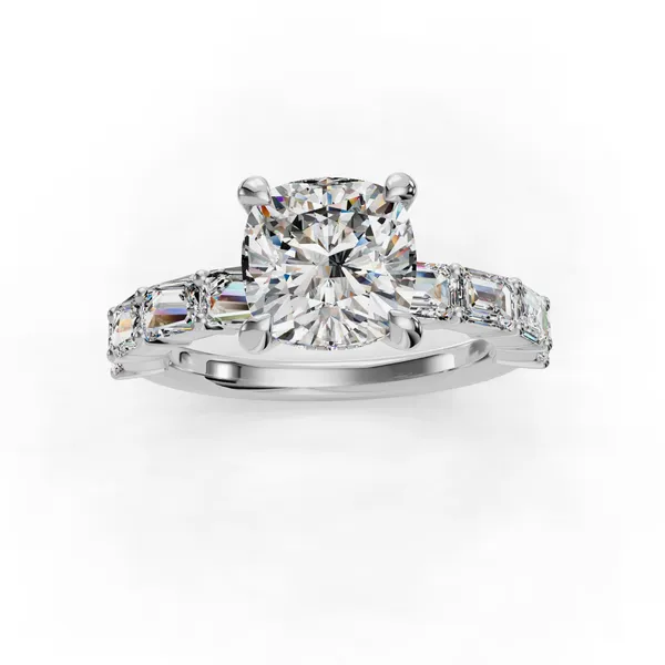 Platinum Cushion Engagement Ring Setting Image 4 SVS Fine Jewelry Oceanside, NY