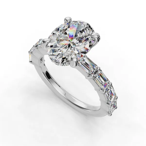 Platinum Oval Engagement Ring Setting SVS Fine Jewelry Oceanside, NY