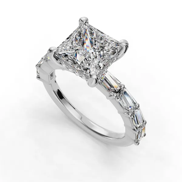 Platinum Princess Engagement Ring Setting SVS Fine Jewelry Oceanside, NY