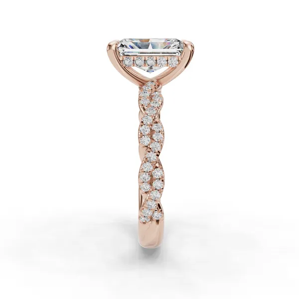 14K Rose Gold Radiant Engagement Ring Setting Image 3 SVS Fine Jewelry Oceanside, NY