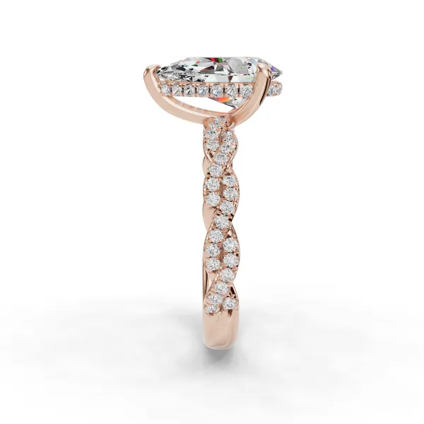 14K Rose Gold Pear Engagement Ring Setting Image 3 SVS Fine Jewelry Oceanside, NY