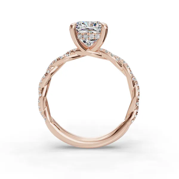 14K Rose Gold Cushion Engagement Ring Setting Image 2 SVS Fine Jewelry Oceanside, NY