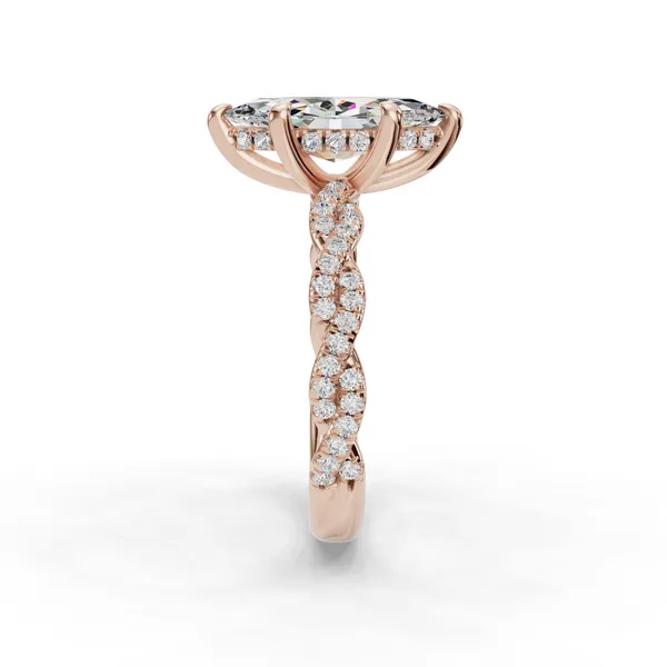 14K Rose Gold Marquise Engagement Ring Setting Image 3 SVS Fine Jewelry Oceanside, NY