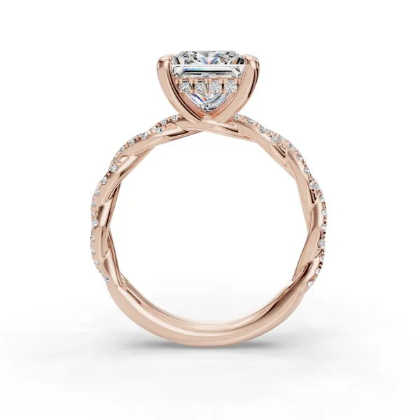 14K Rose Gold Princess Engagement Ring Setting Image 2 SVS Fine Jewelry Oceanside, NY
