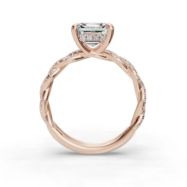 14K Rose Gold Asscher Engagement Ring Setting Image 2 SVS Fine Jewelry Oceanside, NY