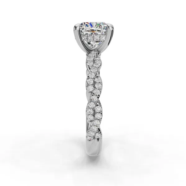 14K White Gold Cushion Engagement Ring Setting Image 3 SVS Fine Jewelry Oceanside, NY