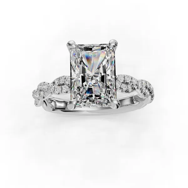 14K White Gold Radiant Engagement Ring Setting Image 4 SVS Fine Jewelry Oceanside, NY