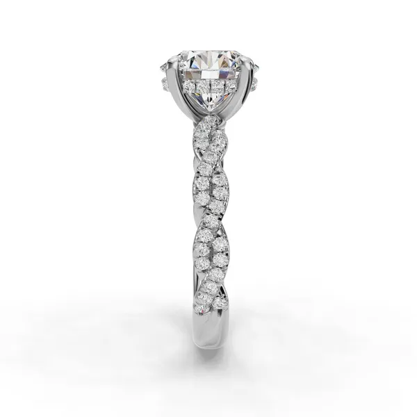 14K White Gold Round Engagement Ring Setting Image 3 SVS Fine Jewelry Oceanside, NY