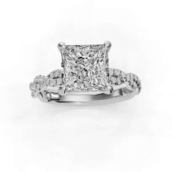 14K White Gold Princess Engagement Ring Setting Image 4 SVS Fine Jewelry Oceanside, NY