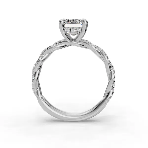 14K White Gold Emerald Engagement Ring Setting Image 2 SVS Fine Jewelry Oceanside, NY