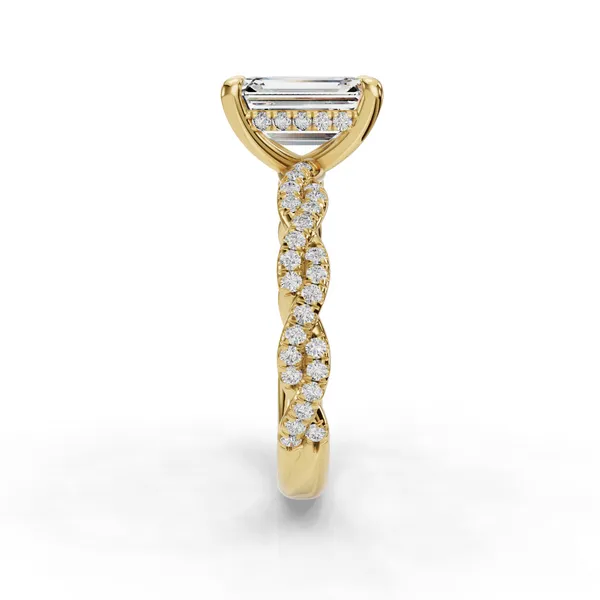 14K Yellow Gold Emerald Engagement Ring Setting Image 3 SVS Fine Jewelry Oceanside, NY