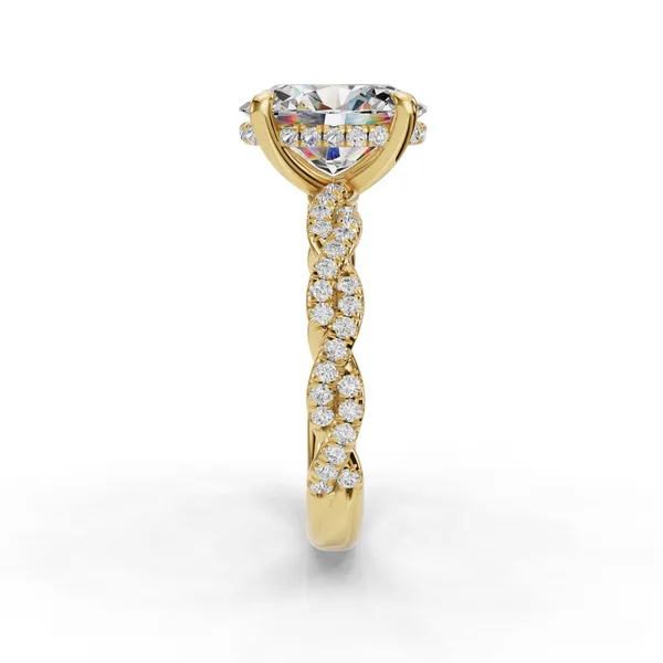 14K Yellow Gold Oval Engagement Ring Setting Image 3 SVS Fine Jewelry Oceanside, NY