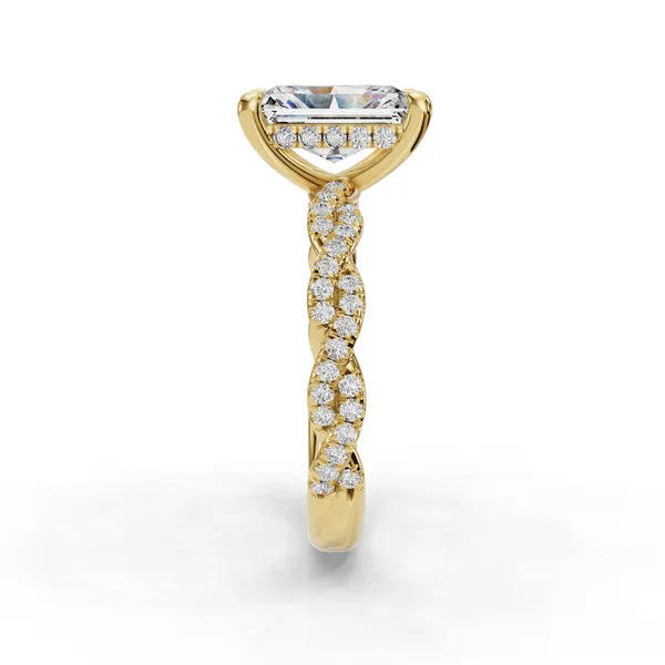 14K Yellow Gold Radiant Engagement Ring Setting Image 3 SVS Fine Jewelry Oceanside, NY