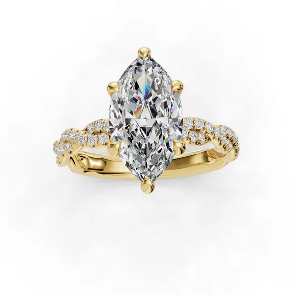 14K Yellow Gold Marquise Engagement Ring Setting Image 4 SVS Fine Jewelry Oceanside, NY