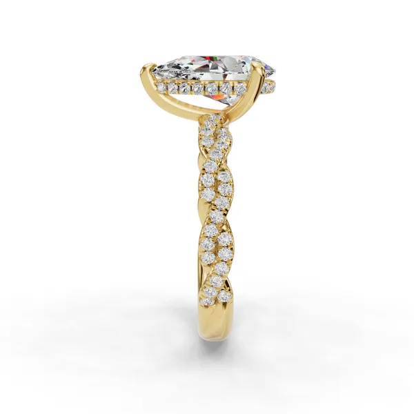 14K Yellow Gold Pear Engagement Ring Setting Image 3 SVS Fine Jewelry Oceanside, NY