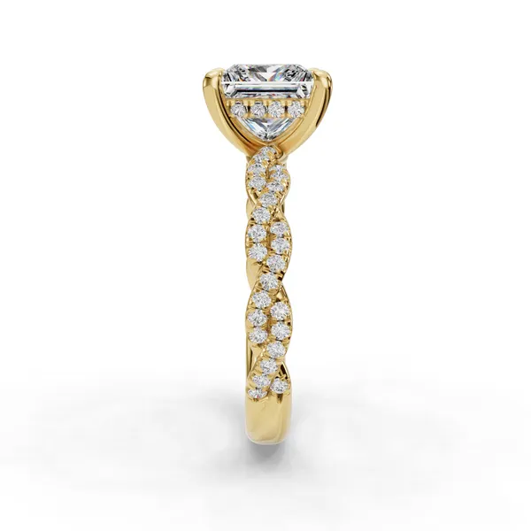 14K Yellow Gold Princess Engagement Ring Setting Image 3 SVS Fine Jewelry Oceanside, NY