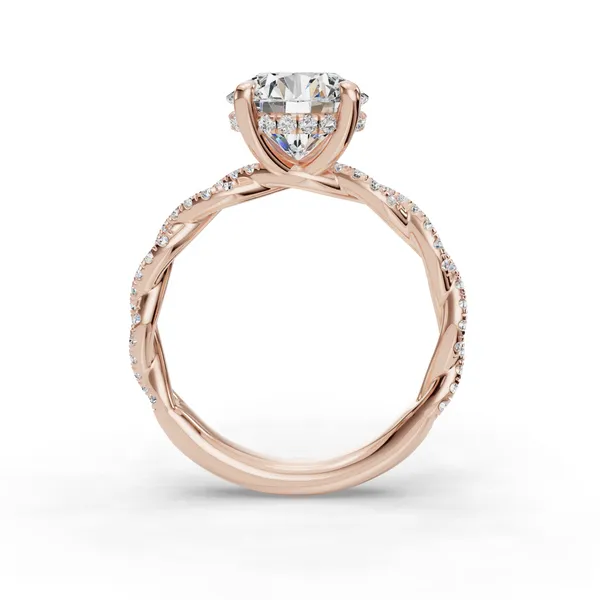 18K Rose Gold Round Engagement Ring Setting Image 2 SVS Fine Jewelry Oceanside, NY