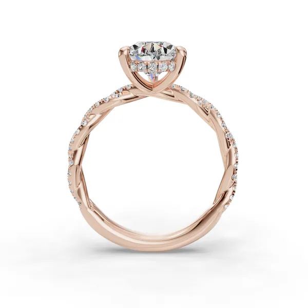 18K Rose Gold Pear Engagement Ring Setting Image 2 SVS Fine Jewelry Oceanside, NY