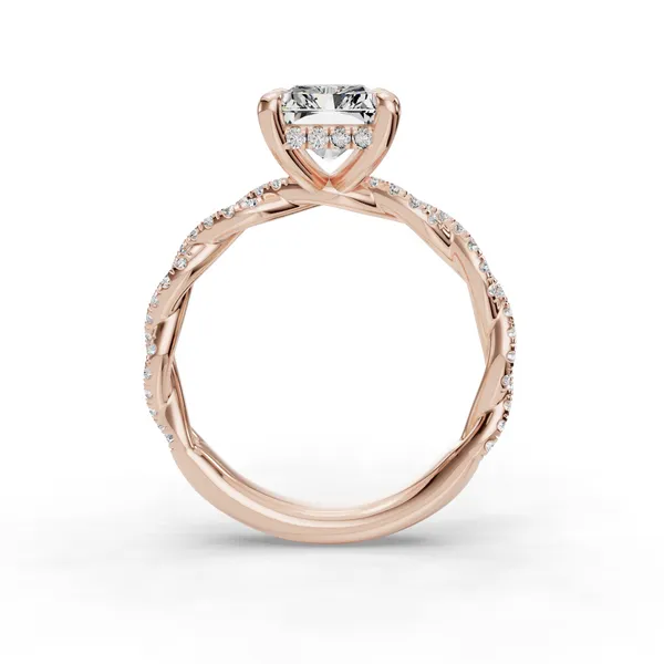 18K Rose Gold Radiant Engagement Ring Setting Image 2 SVS Fine Jewelry Oceanside, NY