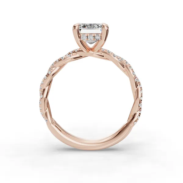 18K Rose Gold Emerald Engagement Ring Setting Image 2 SVS Fine Jewelry Oceanside, NY