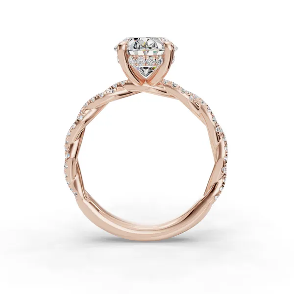 18K Rose Gold Oval Engagement Ring Setting Image 2 SVS Fine Jewelry Oceanside, NY