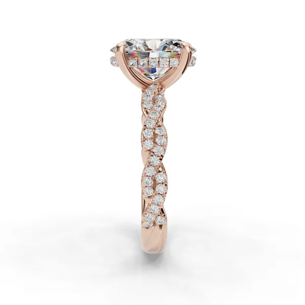 18K Rose Gold Oval Engagement Ring Setting Image 3 SVS Fine Jewelry Oceanside, NY
