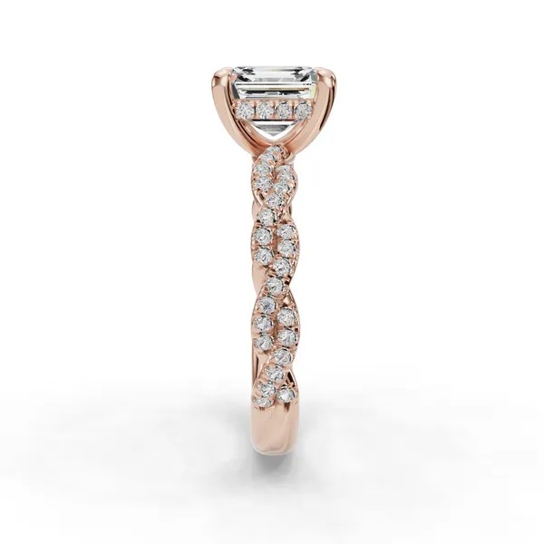 18K Rose Gold Asscher Engagement Ring Setting Image 3 SVS Fine Jewelry Oceanside, NY