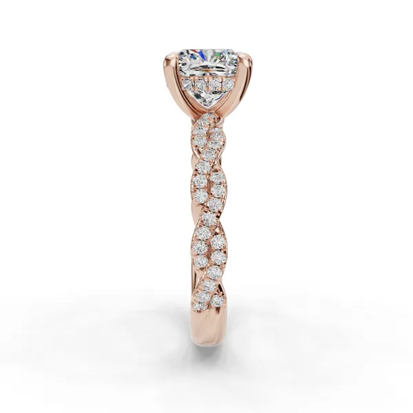 18K Rose Gold Cushion Engagement Ring Setting Image 3 SVS Fine Jewelry Oceanside, NY
