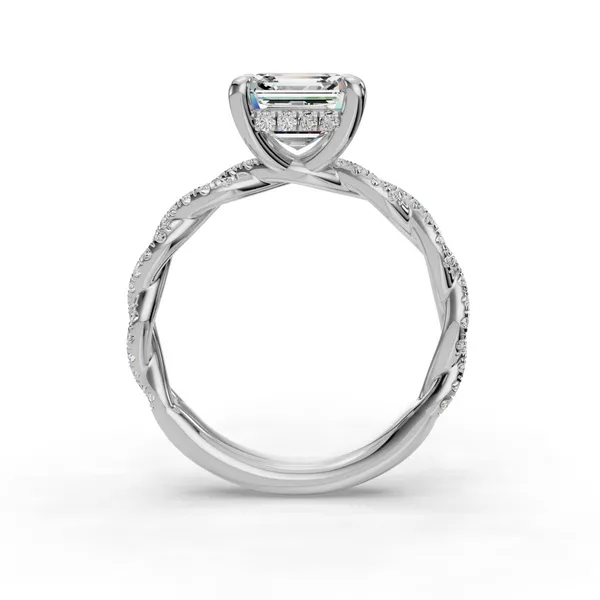 18K White Gold Asscher Engagement Ring Setting Image 2 SVS Fine Jewelry Oceanside, NY