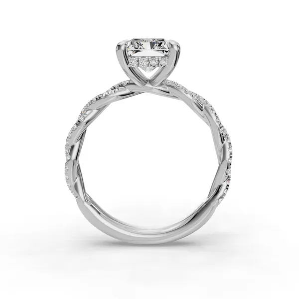 18K White Gold Radiant Engagement Ring Setting Image 2 SVS Fine Jewelry Oceanside, NY