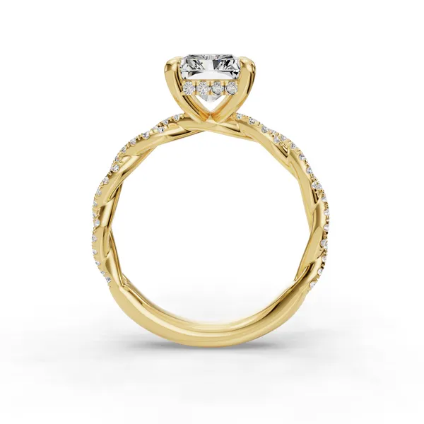 18K Yellow Gold Radiant Engagement Ring Setting Image 2 SVS Fine Jewelry Oceanside, NY